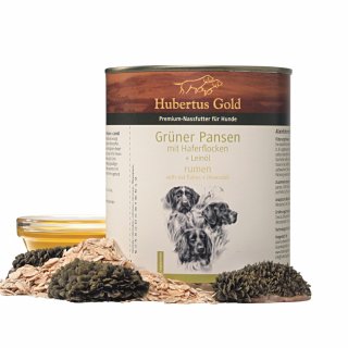 Hubertus Gold Premium-Nassfutter Grüner Pansen mit Haferflocken + Leinöl 800g