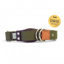 WowWow Hundehalsband mit integrierter Leine Dunkeloliv 33-37 cm Halsumfang