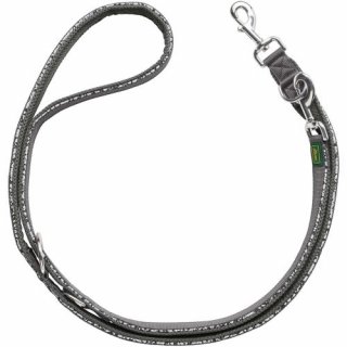 Hunter Verstellbare Führleine Divo Reflect Steingrau 200 cm | B 2,0 cm