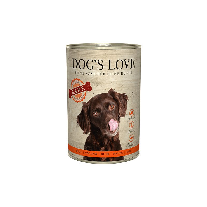 Dogs Love Nassfutter Barf Rind Pur 400g