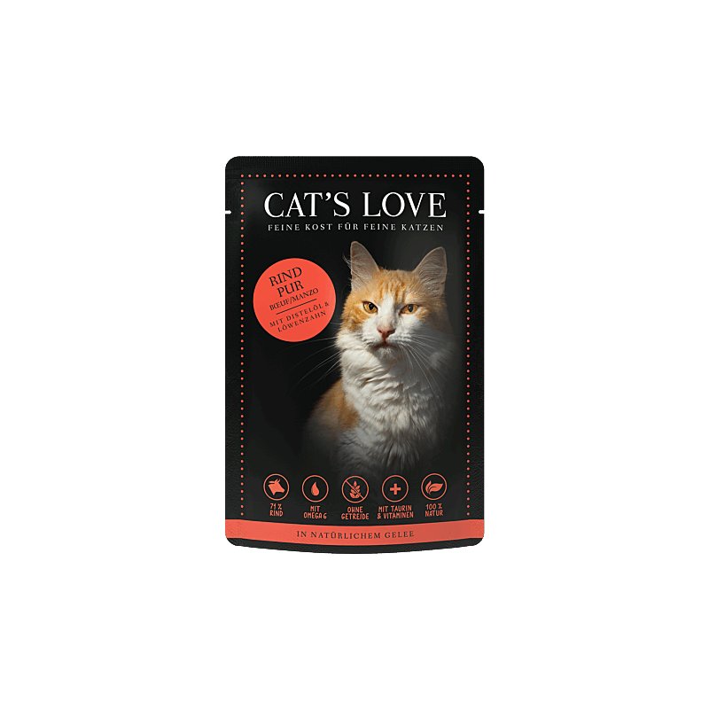 Cat´s Love Nassfutter Adult Rind Pur 85g