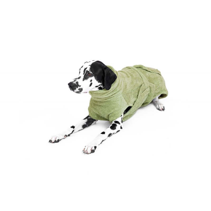 Lill`s Dog Hundebademantel aus Bio-Baumwolle Green Leaf