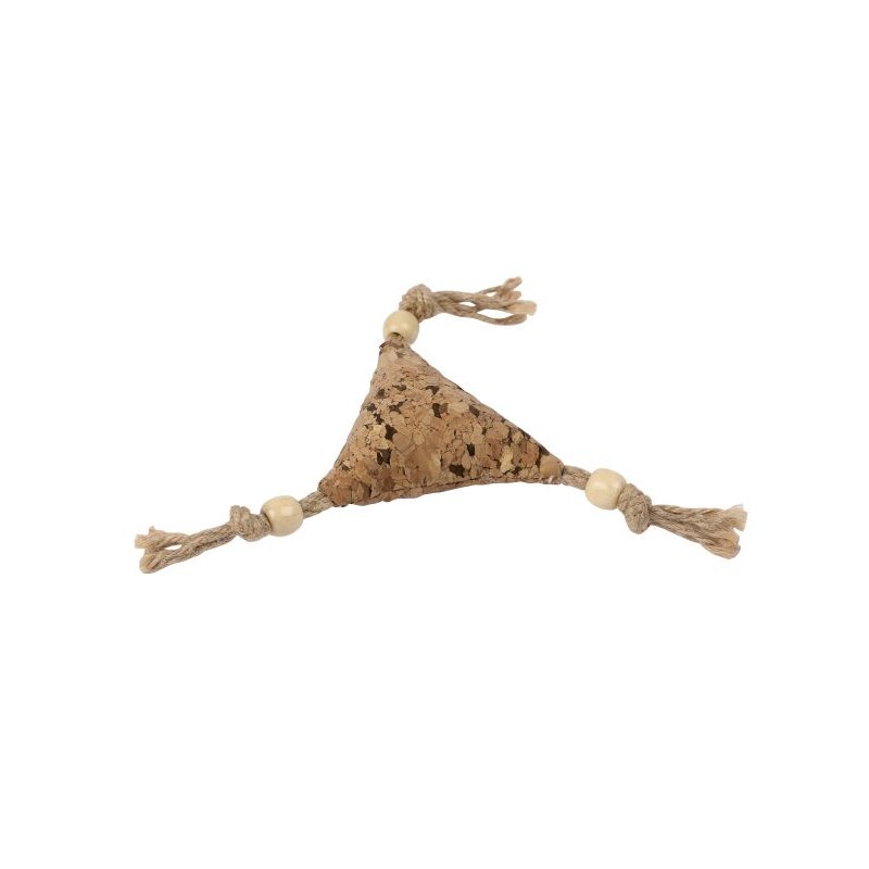 Wouapy Katzenspielzeug aus Kork Dreieck mit Seil