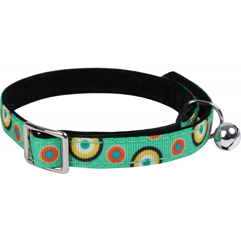 Wouapy Katzenhalsband mit Glocke Psyche Pastelltürkis