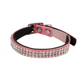 Wouapy Katzenhalsband mit Diamanten Pink