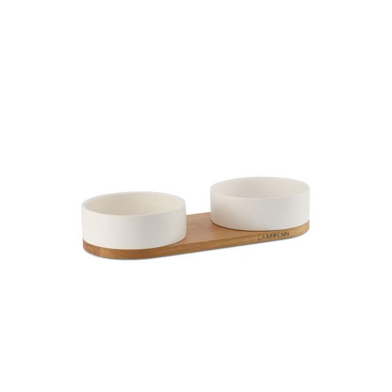 Labbvenn Futterstation Vuku Weiß S- 36,5 x Ø15 x 8/ 2x 0,8L
