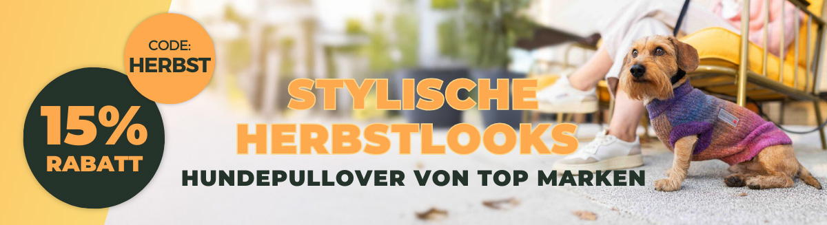 15 % Rabatt auf Hundepullover von Top-Marken wie Wolters & Hunter